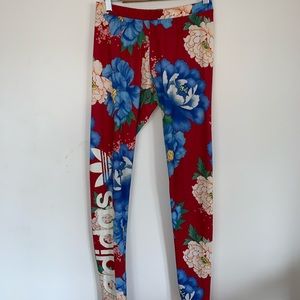 Floral print adidas leggings